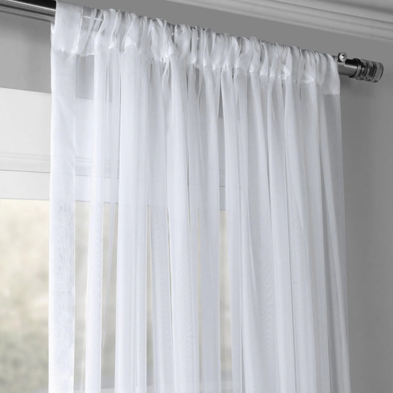 Carissia Extra Wide Sheer Curtain Panel, 100" W x 96" L, White