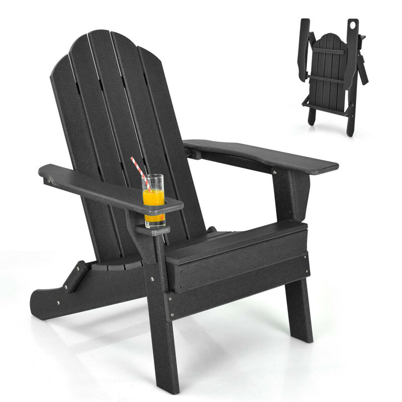 Chaise Adirondack pliante Coulver, Noir