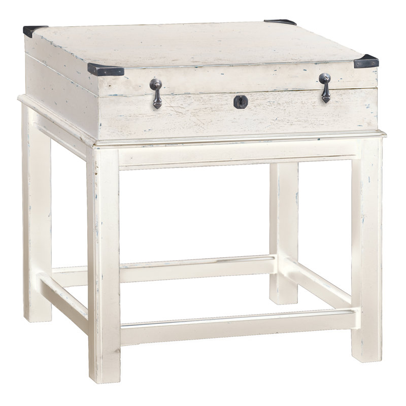 Table de bout avec rangement Colne, Blanc