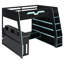 Lit mezzanine double en bois-498432303
