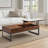 Faye Transitional Rectangular Lift-Up Coffee Table In Walnut Finish With Sintered Stone Panel-467436811