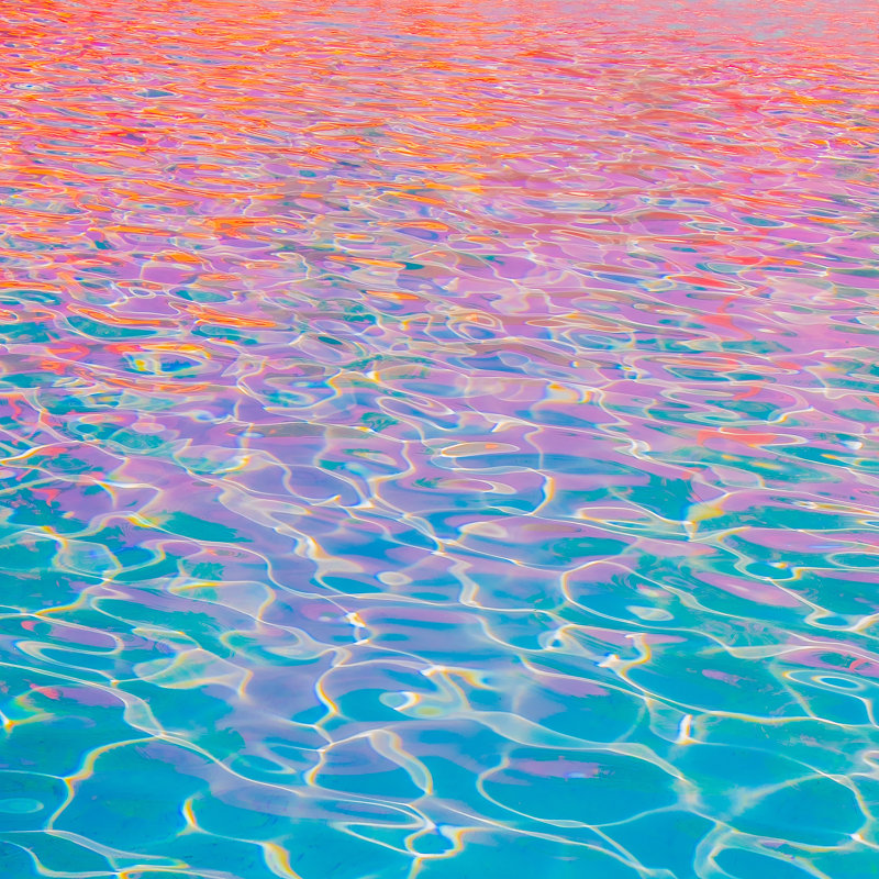 Blue And Pink Swimming Pool - Wrapped Canvas Print, 30cm H x 30cm W x 3.8cm D
