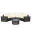 Mobilier d'extérieur pour patio en demi-lune avec coussins de pluie et table basse ronde amovible-1203112066