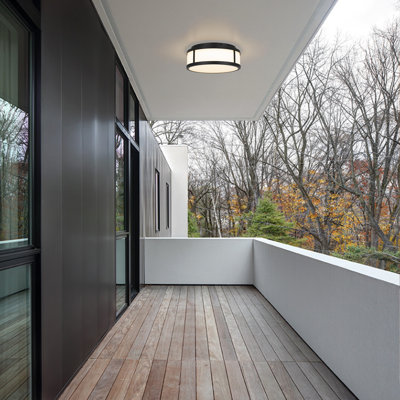 Panel Round LED Flush Mount, Classic Modern Design, 3-CCT Selectable, Dimmable, Wet Rated, Stainless Steel Frame
