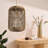 Single Light Large Woven Wicker Rattan Rustic Pendant Light