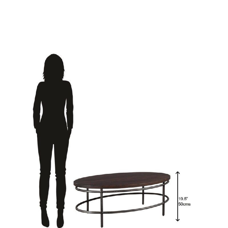 Jaedan Solid Wood Top Coffee Table, Dark Brown