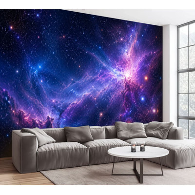 Wall Mural Peel and Stick Wallpaper Outer space nebula Self-Adhesive Removable Contact Paper Wall Decor for Living Room Bedroom 100"H x 144"W