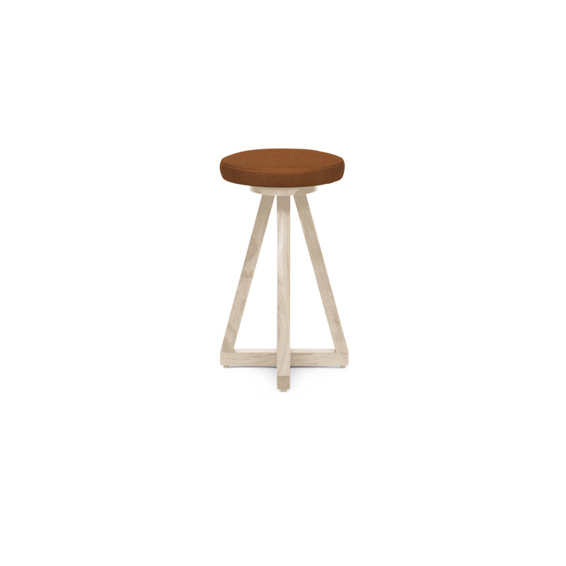 Artless X Swivel 26" Counter Stool, Saddle, Bleached White Oak, No Ring