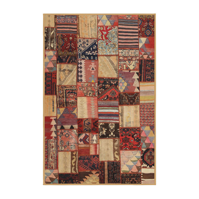Tapis brun/beige/noir contemporain, Rectangle 6 pi x 9 pi