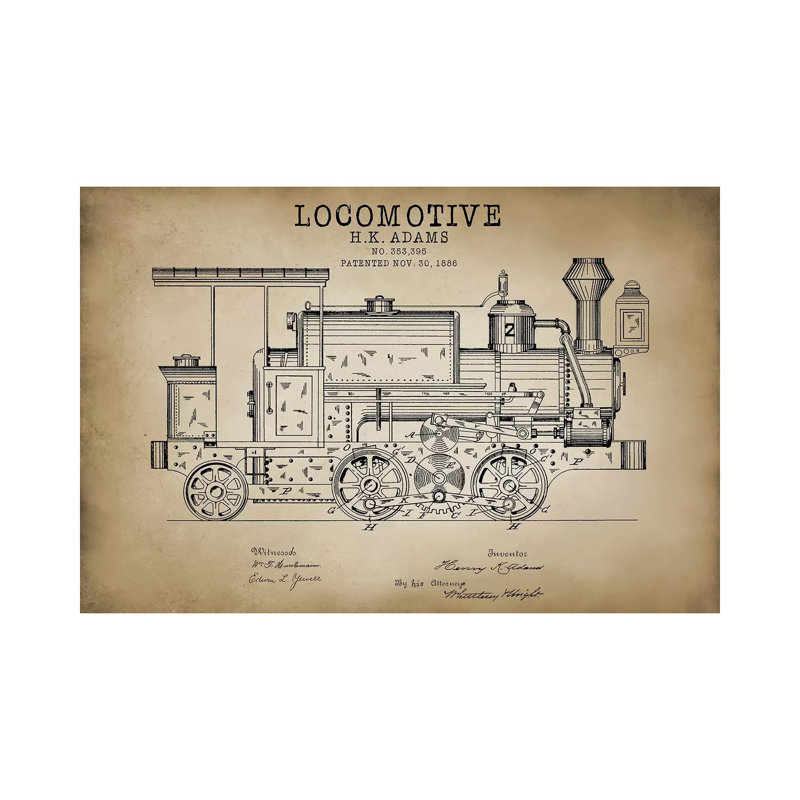 Locomotive, 1886 1 Piece Wrapped Canvas Wall Art, 66.04 cm H x 45.72 cm W x 3.175 cm D