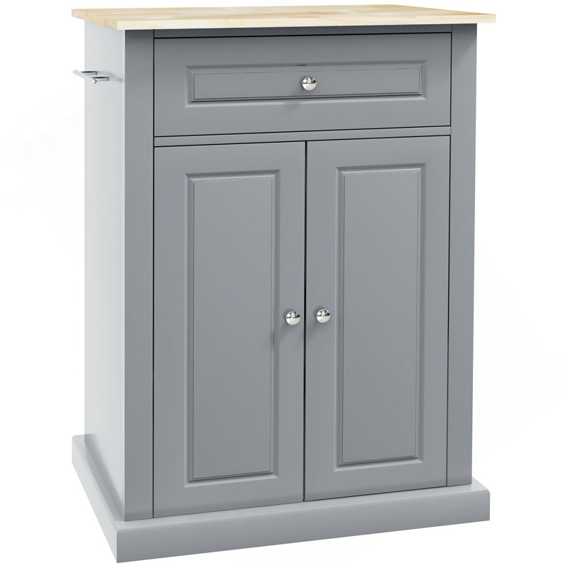 18 " W Kitchen Cart with Solid Wood Top