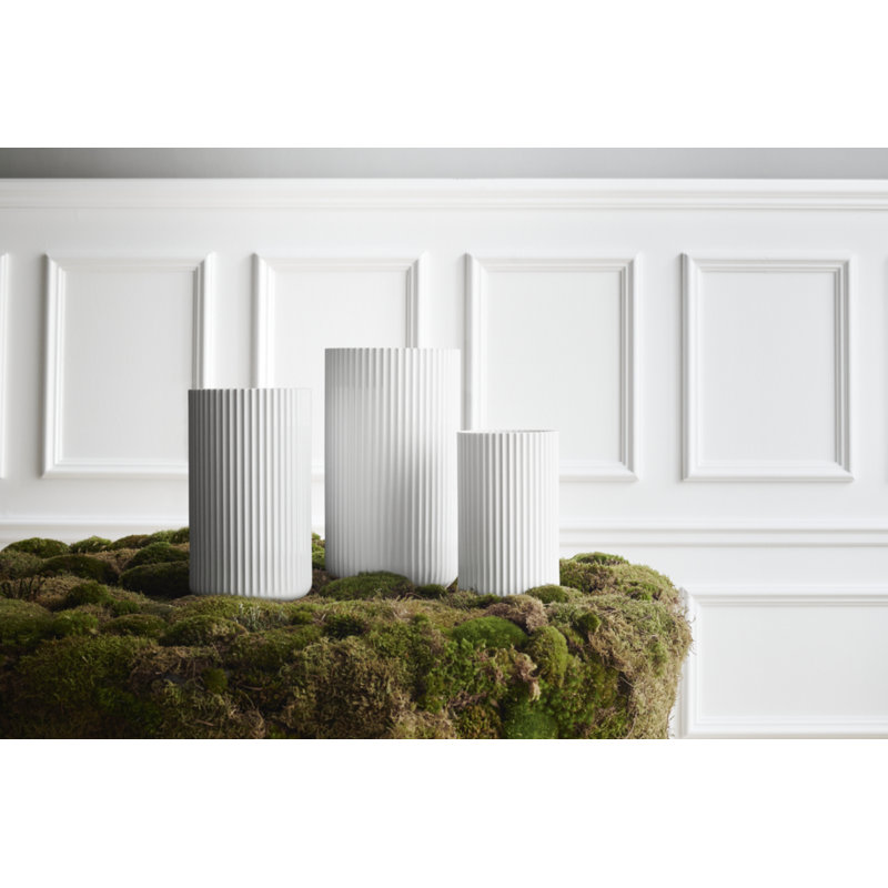 Handmade Glass Table Vase, White, 9.8" H x 5.9" W x 5.9" D