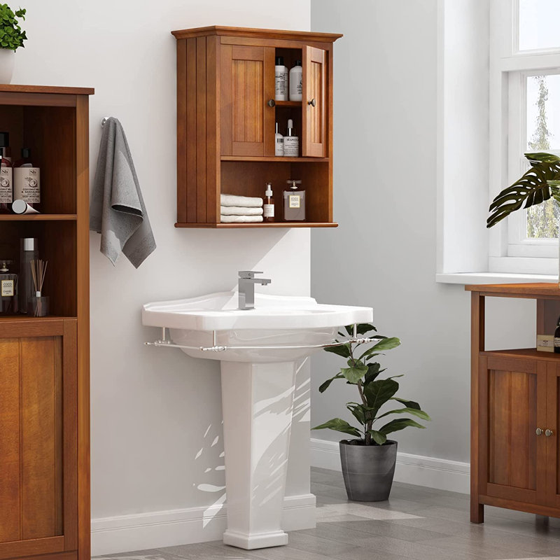 Rangement pour salle de bain Carnstroan, Brun-roux
