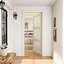 3-Lite Frosted Glass Door Slab Interior Pine Solid Wood Standard Door-108216087