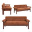 Canapé minimaliste à deux places en chenille - Sofa moderne capitonné avec accoudoirs rembourrés et coussin d'assise amovible-1463061068