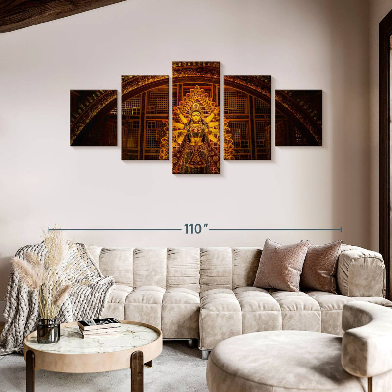 Durga In A Pandal, 42" H x 92" W