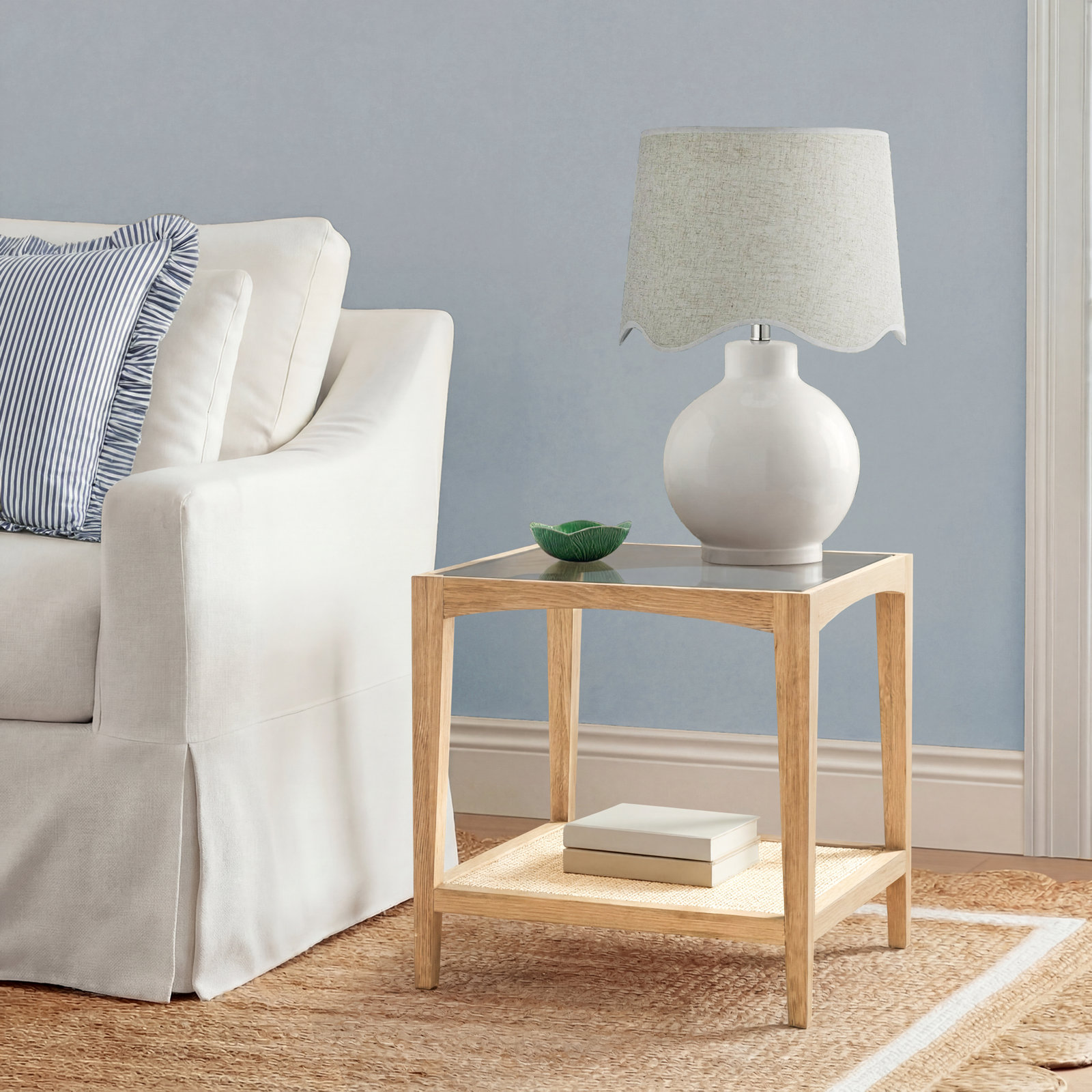 Broderick Glass End Table with Storage