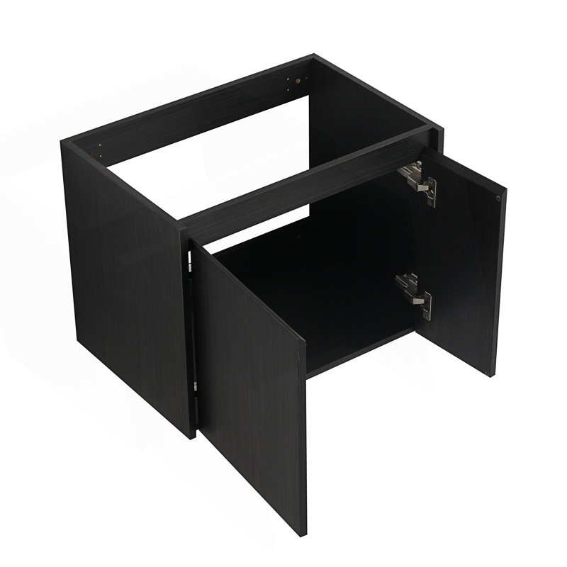Armoire de salle de bain avec lavabo et meuble-lavabo, Noir châtaignier, 24"