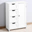 Armoire de salle de bain blanche avec tablette réglable et tiroirs - pour la chambre à coucher, le salon, etc.