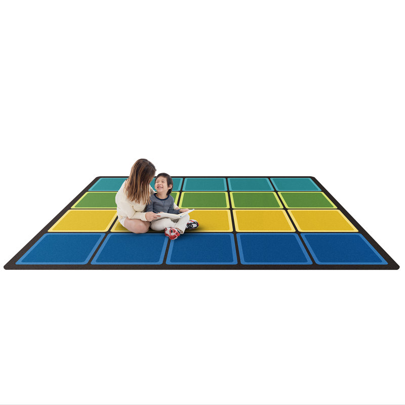 Tapis Blocks Abound, Rectangle 7 pi 8 po x 10 pi 9 po