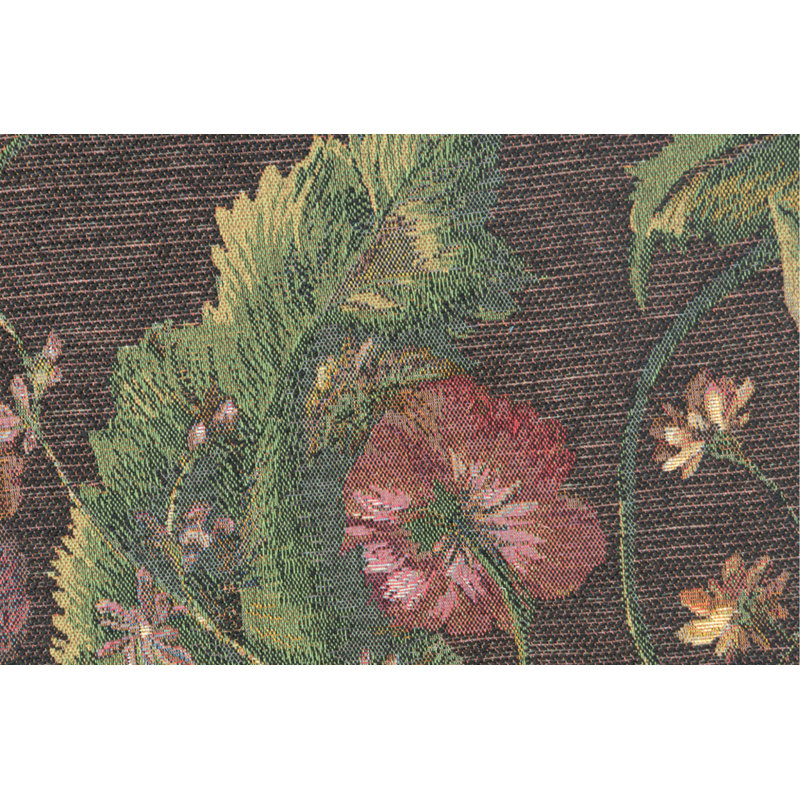 Dark Floral Cotton French Table Runner