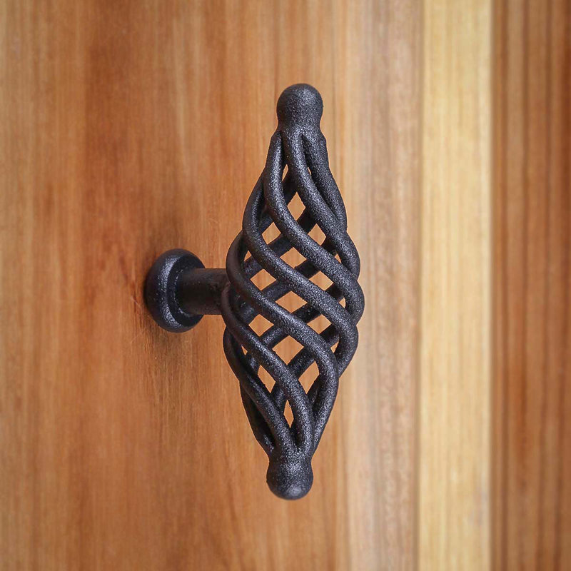 Black Cabinet Pulls Birdcage Iron Door Or Drawer Pulls Black 3 1/2 Inch