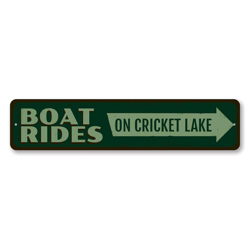 Plaque en métal Boat House, H 6 po x l 24 po x P 0,06 po