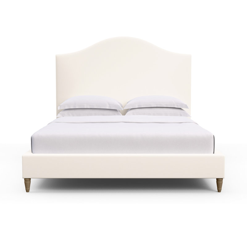 Montague Upholstered Bed, Box Weave Linen Pumice, Full, Weathered
