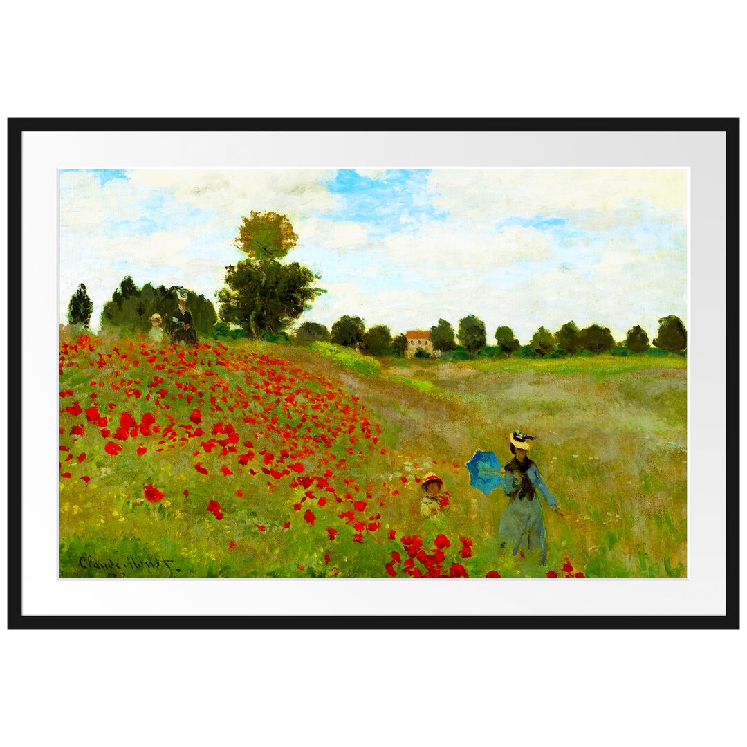 Gerahmter Kunstdruck Fields Around Argenteuil von Claude Monet