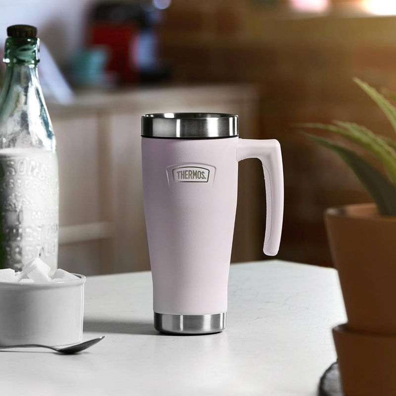 Icon Series Stainless Steel Travel Mug 470ml - Green, Pink