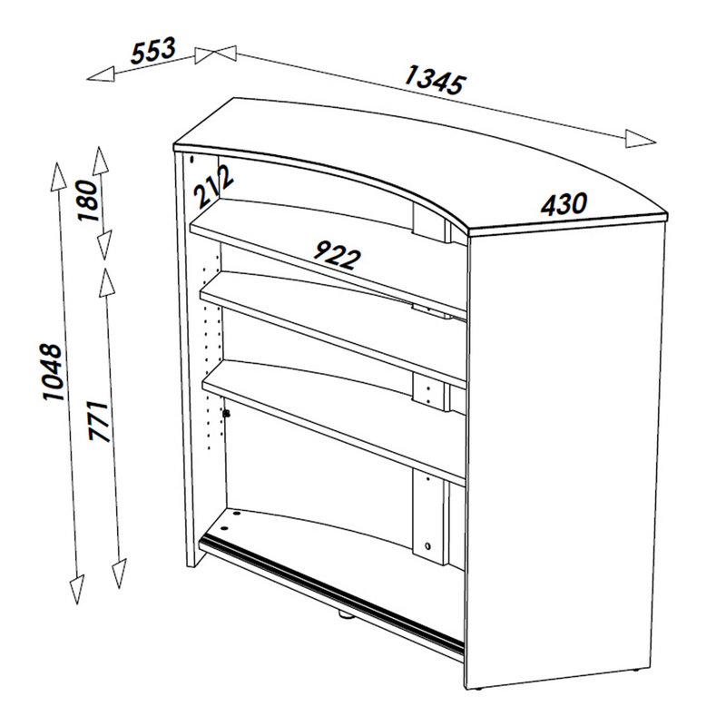 134.5cm Bar Cabinet, Black
