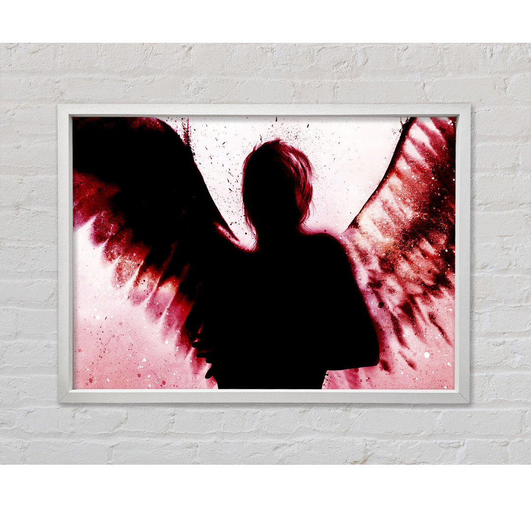 Angels In The Night Red - Einzelne Bilderrahmen Kunstdrucke auf Leinwand