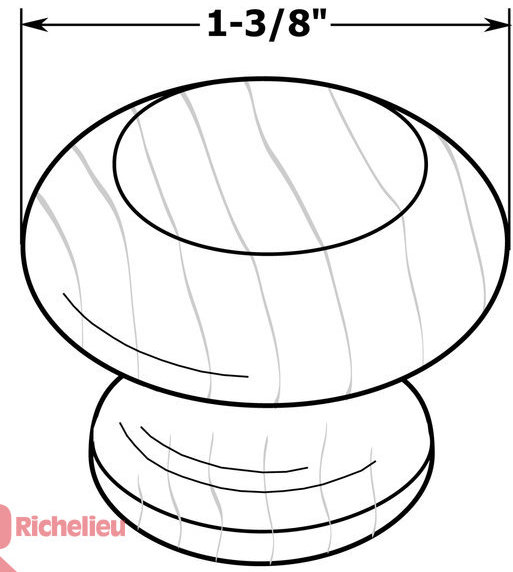 Expression 1 5/16" Diameter Mushroom Knob, Maple & Natural