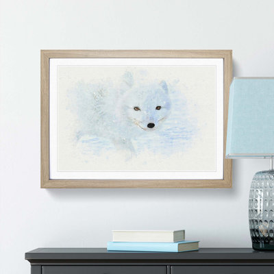 Winter Fox in Abstract - Picture Frame Graphic Art Print