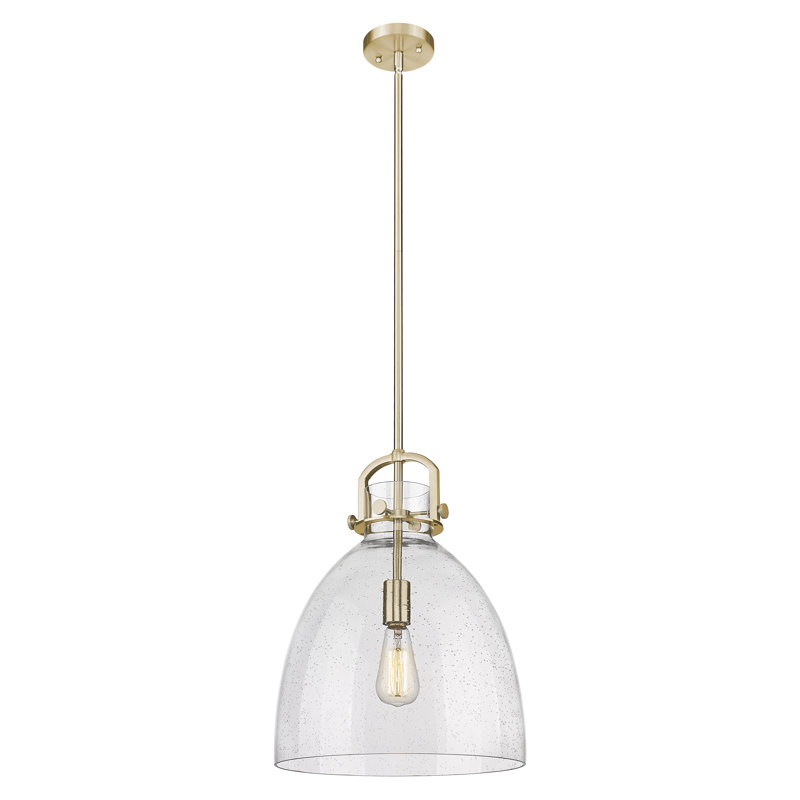 Luminaire suspendu 1 lumière Badillo, Grainé, H 18,25 po x l 14 po x P 14 po, Bronze champagne