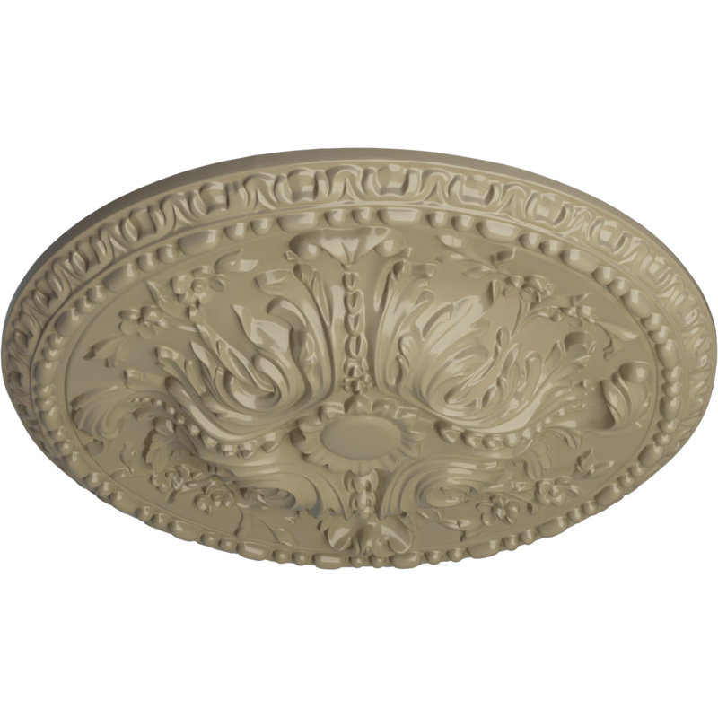 Médaillon de plafond Endurathane Riley, DO 18 po x P 3 1/2 po x P 1 1/2 po (convient aux auvents jusqu'à 4 5/8 po), finition or riche peinte à la main
