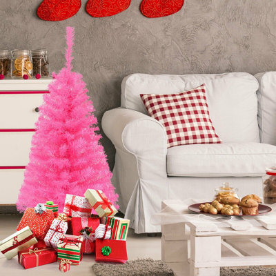 Mini sapin de Noël artificiel rose 3 pi