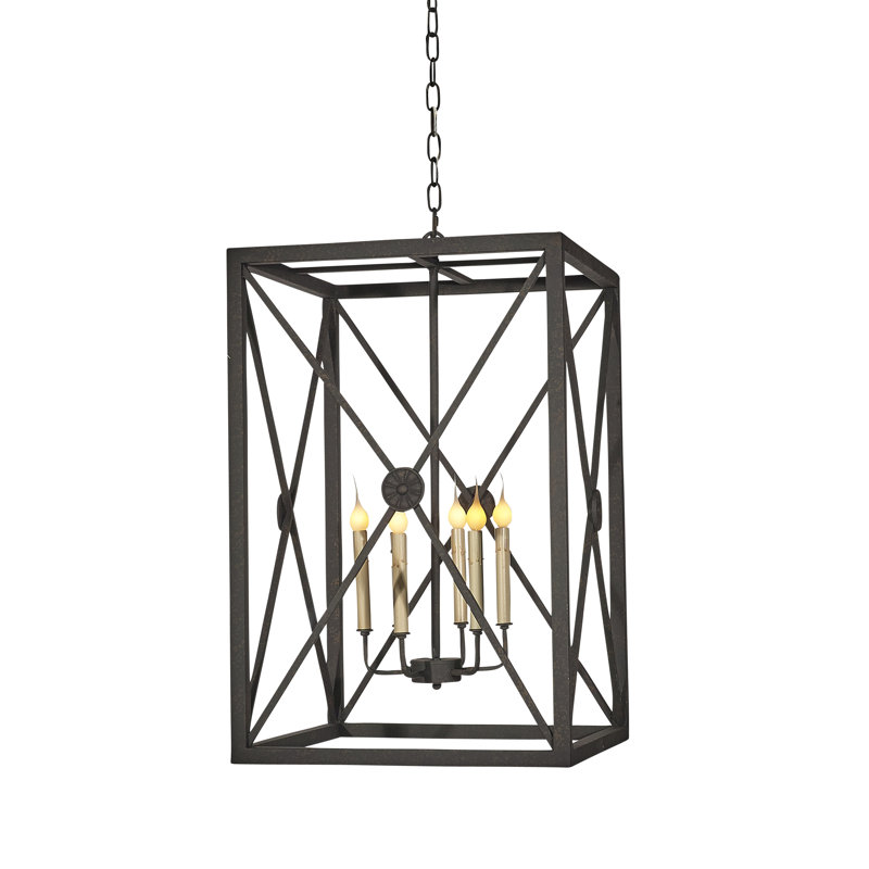 Lustre carré à 6 lumières Medallion, H 30 po x l 20 po x P 20 po