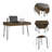 140 Desk, One Shelf, Four Legs -Mahogany