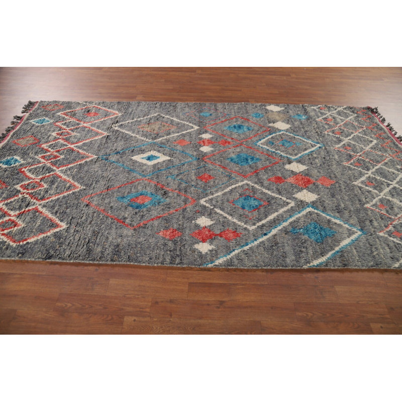 Tapis marocain fait à la main gris 5 x 10