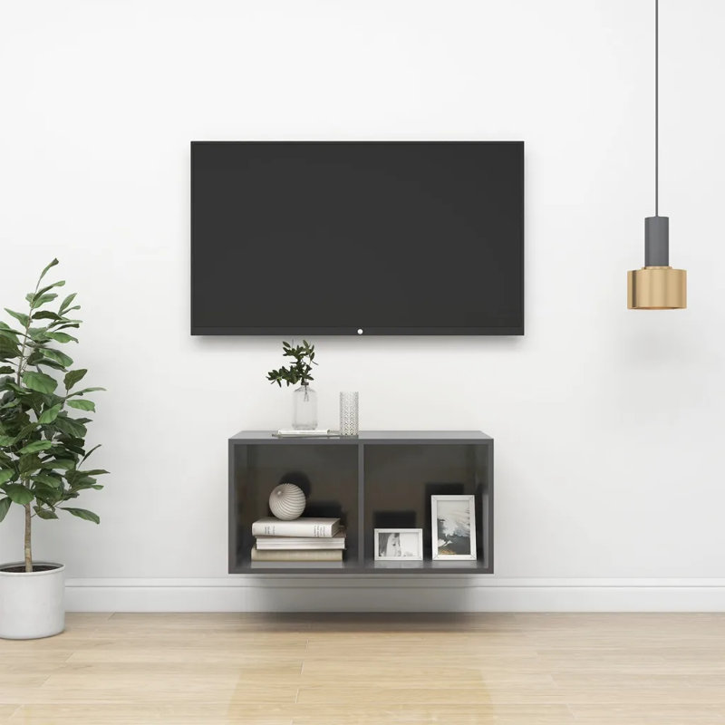 Dellatorre Cube Shelf, High Gloss Grey