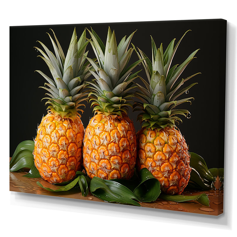 Doux ananas juteux délice, Toile tendue, H 24 po x l 32 po x P 1 po