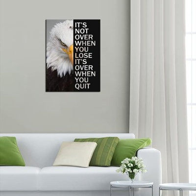Aigle, impression sur toile, art mural, affiche de motivation, peinture sur toile, œuvre d'art moderne pour la maison, salon, bureau, décoration, prêt à être accroché [l 18 po x H 24 po]