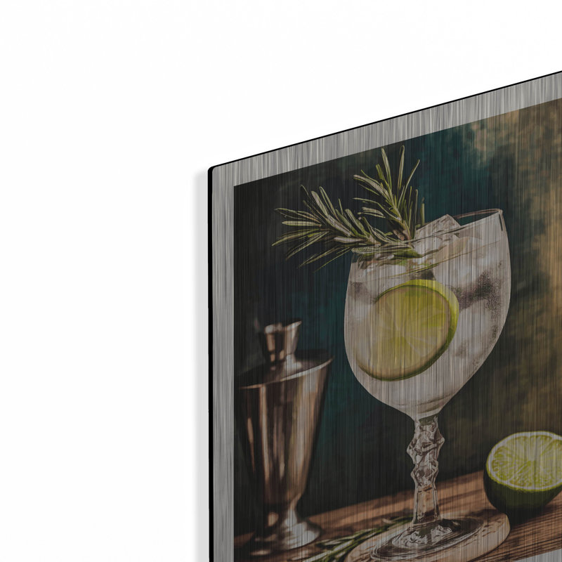 «Gin and Tonic» par Andreas Magnusson, art mural en métal, H 16 po x l 12 po