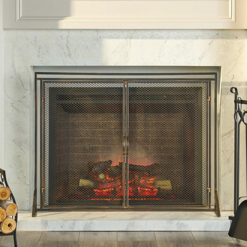 Pare-étincelles moderne en fer mat - l 38,93 po x H 30,44 po