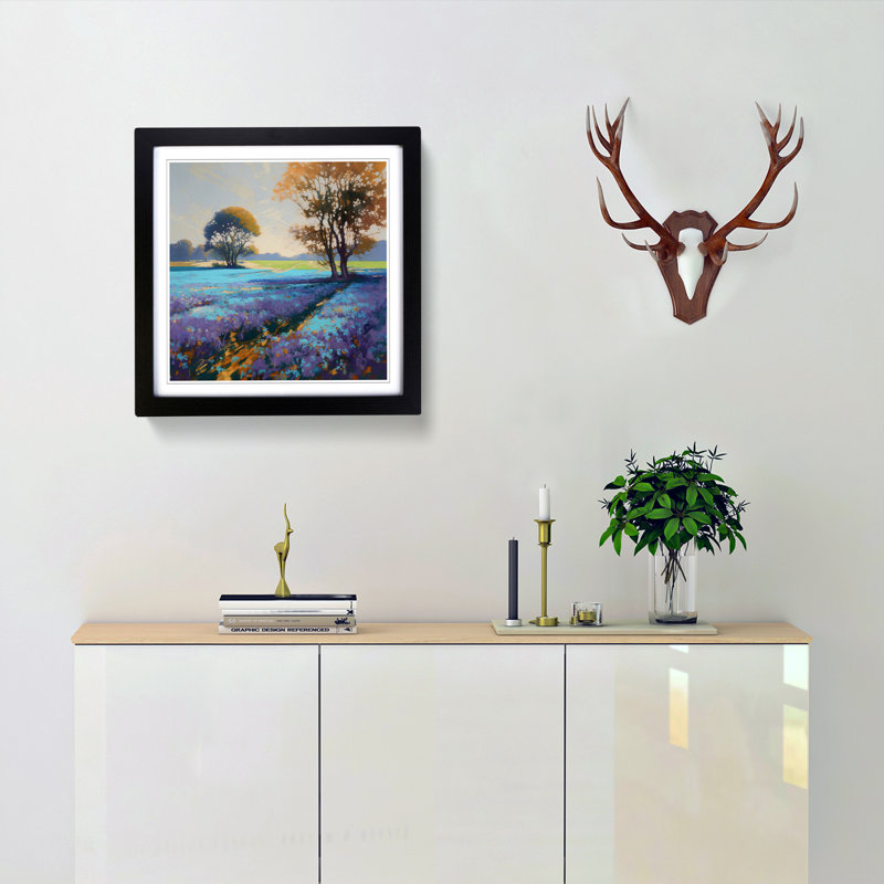 Single Picture Frame Print on Wood, Black