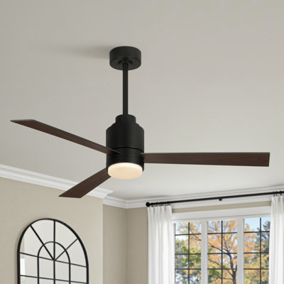 Ventilateur de plafond à intensité variable de 52 po avec lumières et minuterie réversible à moteur à courant continu 6 vitesses pour pièces moyennes Karlena