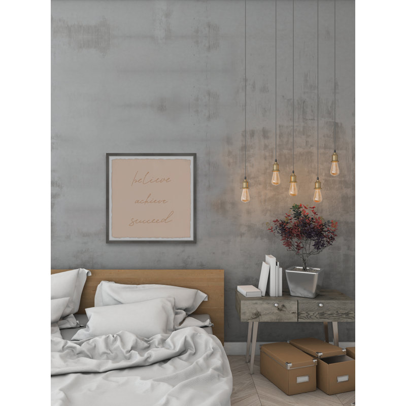 Believe Achieve Succeed 1 Piece Single Picture Frame Wall Art, 51cm H x 51cm W x 3.81cm D
