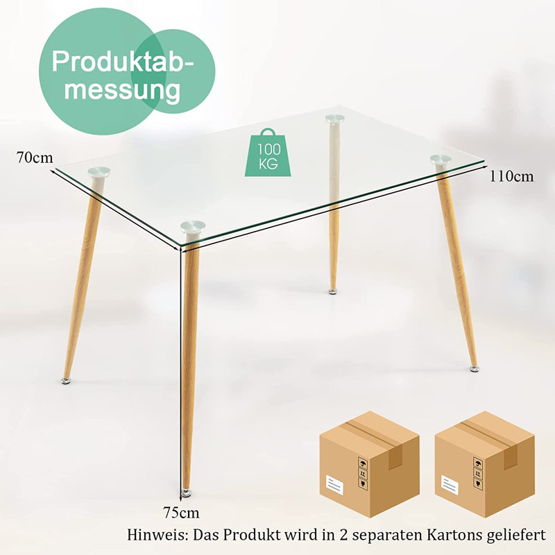 Weinert Glass Top Dining Table