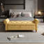Banc de lit 63 po en tissu jaune-424682472